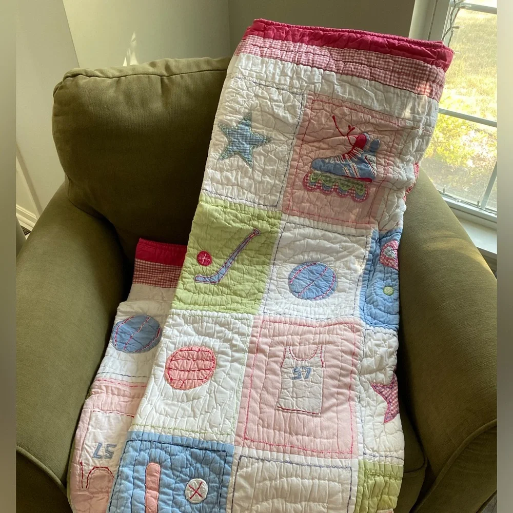 New! Pottery Barn Kids “Sporty” Twin Quilt - Picture 7 of 10